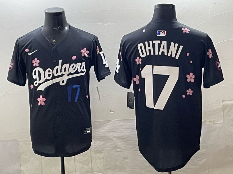 Men 2025 Nike Los Angeles Dodgers #17 Ohtani Black Game MLB Jersey 08->los angeles dodgers->MLB Jersey